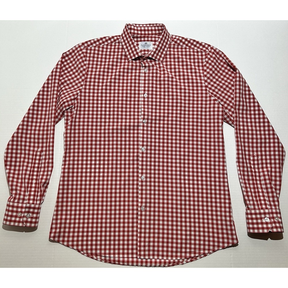 Mizzen + Main Shirt Mens XL Longsleeve Button Up Stretch Trim Fit Gingham